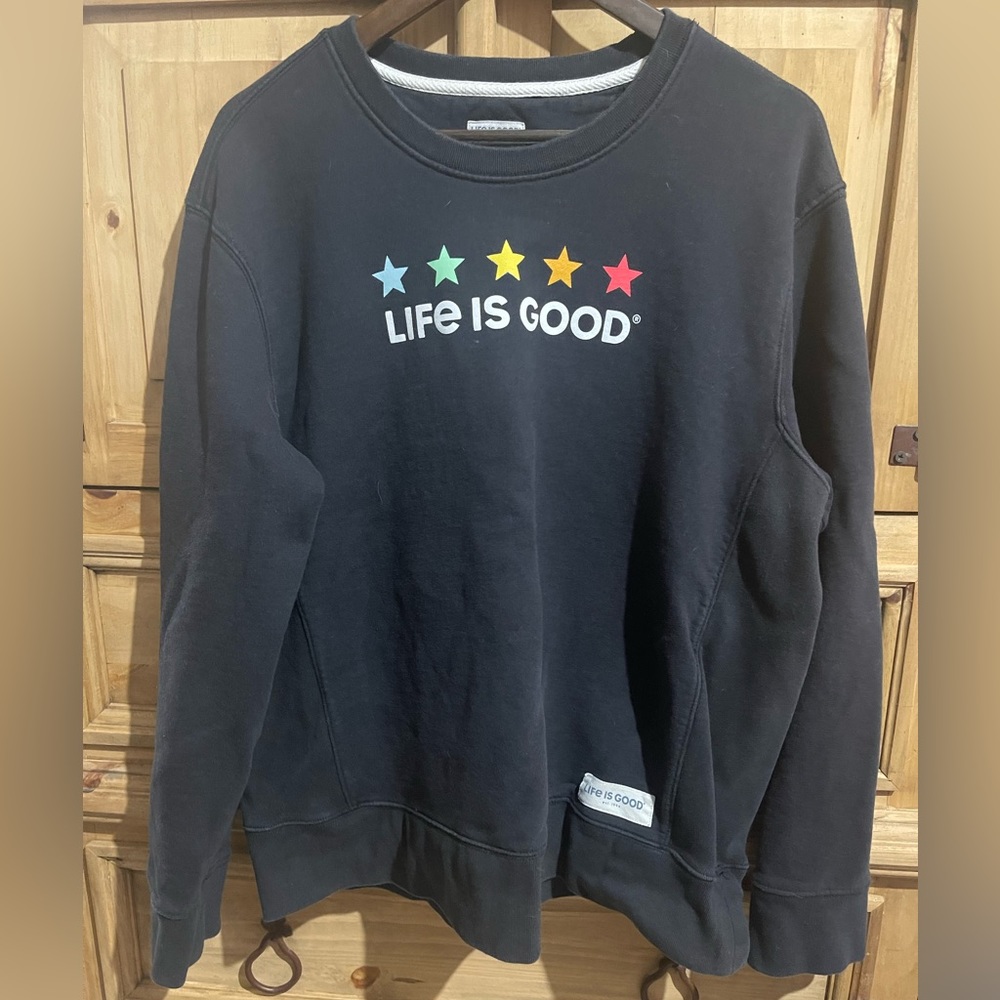 Life Is Good fleece pull over sweatshirt